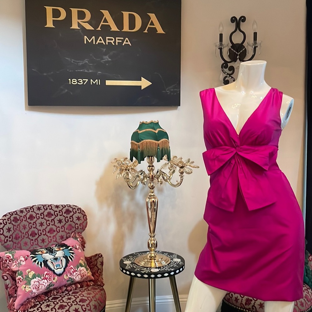 Kate, spade, fuchsia bow dress